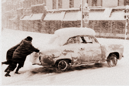 car stuck in snow