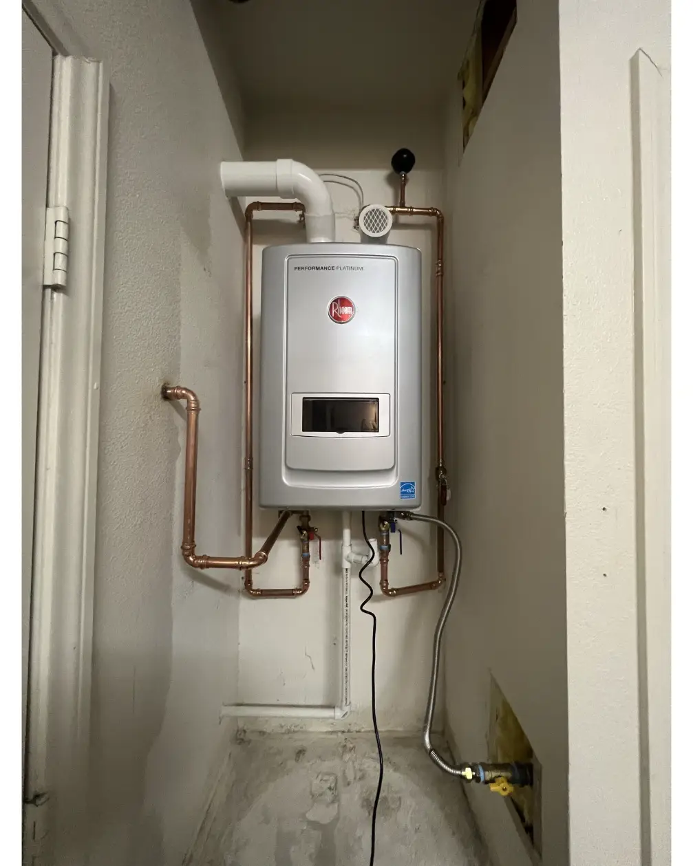 New Tankless water heater installation in Hopkins MN by Peterson Salt Company