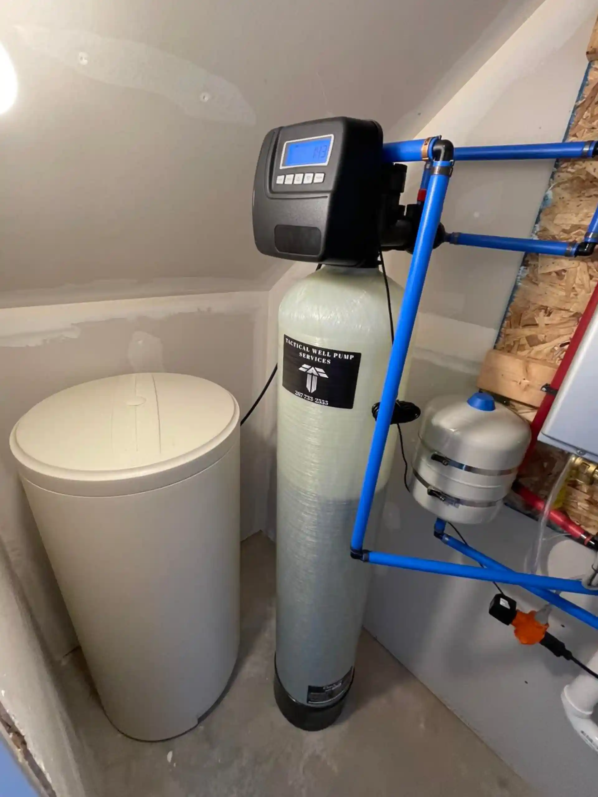New water softener system installation in a home - Peterson Salt & Water Treatment Company