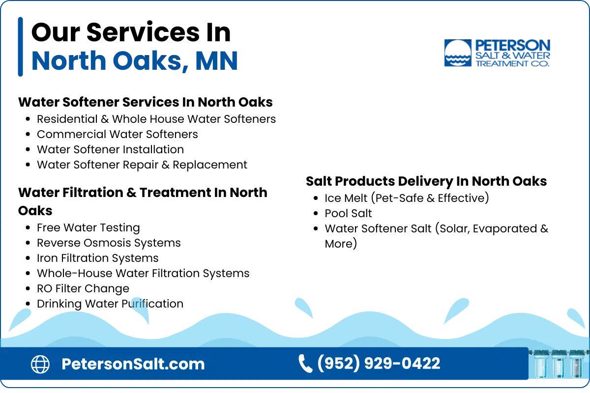 Water softener services and salt delivery in North Oaks, MN